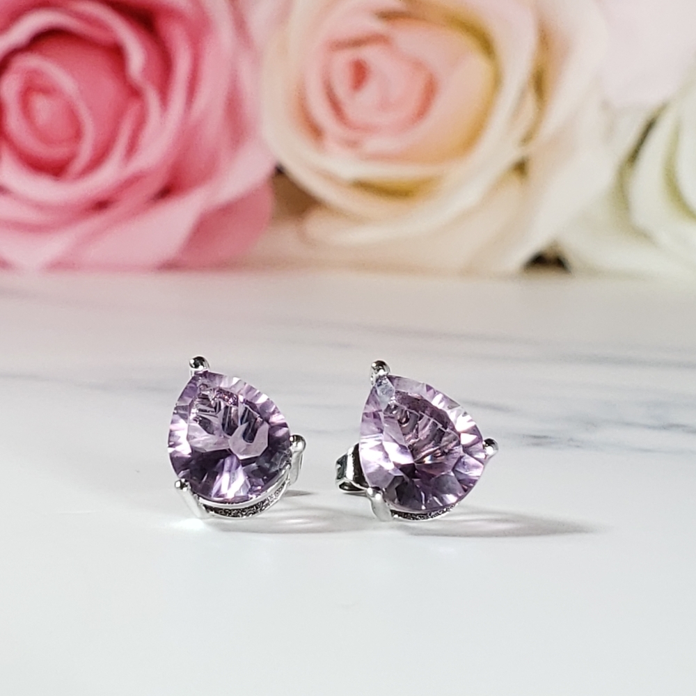 ⚫ Fluorite Sterling Silver Stud Earrings